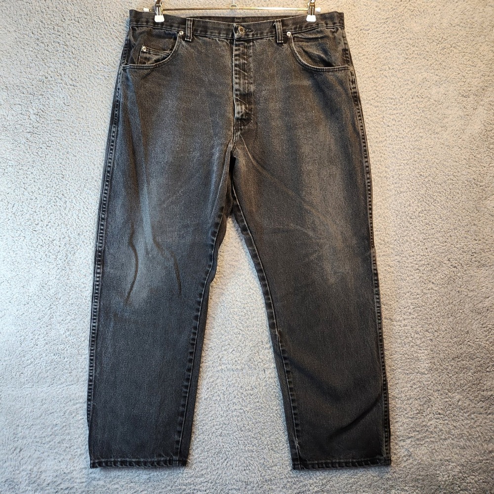 Wrangler Jeans Mens Size 40x30 (Measures 38x29) Straight Leg Black‎ Denim Cotton